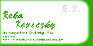 reka keviczky business card